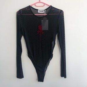 Deinpop Sexy Black Mesh Bodysuit From